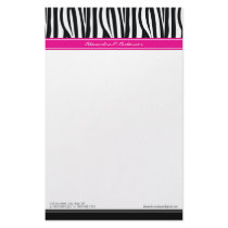 Zany Zebra Hot Pink Customised Designer Stationery