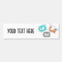 ZAP BAM POW Comic Sound FX - Orange Bumper Sticker