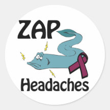 ZAP Headaches Round Sticker