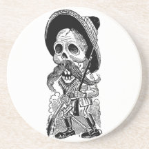 Zapatista  Calavera. c. early 1900's. Mexico. Coasters