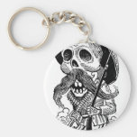 Zapatista  Calavera. c. early 1900's. Mexico. Key Chains