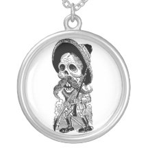 Zapatista  Calavera. c. early 1900's. Mexico. Pendant