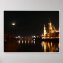 Zaragoza shines at night posters