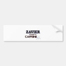 Zavier powered by caffeine bumper sticker