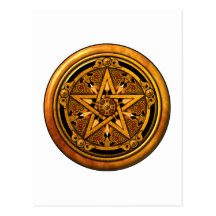 Zazzle - Masculine Gold Pentacle-noback Post Card