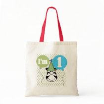 Zebra 1st Birthday Tshirts and Gifts Tote Bag
