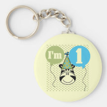 Zebra 1st Birthday Tshirts and Gifts Key Chain