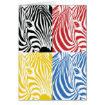Zebra 4-Coloured Greetings Card