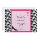 Zebra Adult Birthday Invitation (# INV 002)