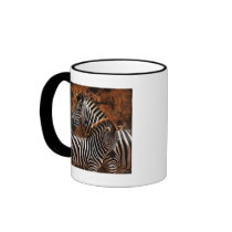 Zebra and foal safari art coffee mugs