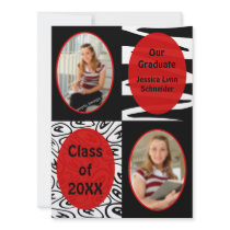 Zebra and Leopard Print Photo Graduation