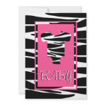 Zebra and Pink Baby Clothes Baby Shower Invitation