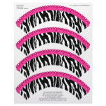 Zebra and Pink Lace Glossy Cupcake Wrappers flyers