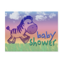 Zebra baby shower post card