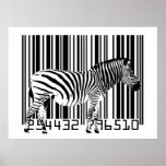 Zebra Barcode Art Poster