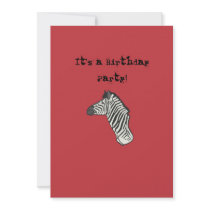 Zebra Birthday Card Personalized Announcement