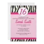 Zebra Birthday invitations