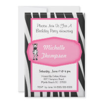 Zebra  Birthday Invitation