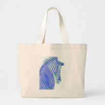 zebra blue canvas bags