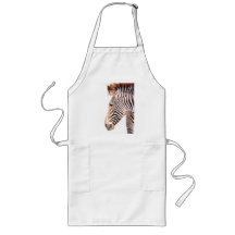 "Zebra Bust" Zebra Wildlife Watercolor Apron