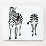 Zebra couple black and white mousepads