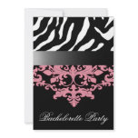 Zebra Damask Girl's Night Out Bachelorette Party invitations