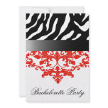 Zebra Damask Girl's Night Out Bachelorette Party invitations