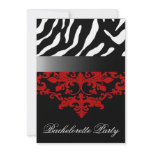 Zebra Damask Girl's Night Out Bachelorette Party invitations