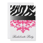 Zebra Damask Girl's Night Out Bachelorette Party Custom Invitation