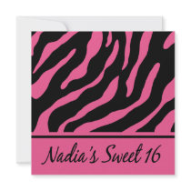 Zebra Deluxe Sweet 16 (hot pink)