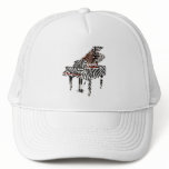 Zebra Grand Piano Mesh Hat