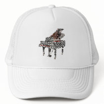 Zebra Grand Piano Mesh Hat