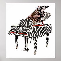 Zebra Grand Piano ~ Poster / Print