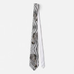 Zebra head on zebra stripes neck ties