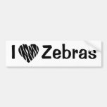 Zebra Heart Bumper Stickers