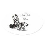 Zebra High Heel Shoes Envelope Seal Sticker Labels