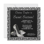 Zebra High Heels Sweet 16 Party invitations