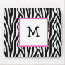 Zebra & Hot Pink monogram mousepad