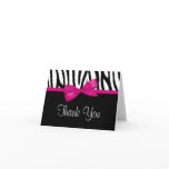 Zebra Hot Pink Printed Bow Thank You
