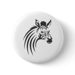 Zebra in Swish Drawing Style Button