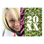 Zebra Leopard Print, Graduation Announcement