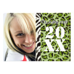 Zebra Leopard Print, Graduation Announcement