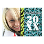 Zebra Leopard Print, Graduation Announcement