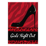 Zebra Leopard Stiletto Girls Night Out Party Custom Announcement