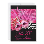 Zebra Masquerade Quinceañera Invitation