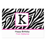 Zebra monogram gift enclosure (#GIFT002) business cards
