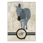 Zebra Monogram Notecard