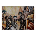 Zebra Mural Greeting Card