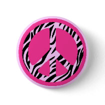 Zebra Peace Button