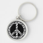 Zebra Peace Keychain